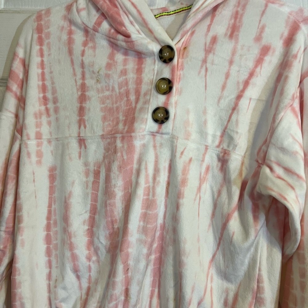Belle Du Jour Pink and White Striped Hoodie
